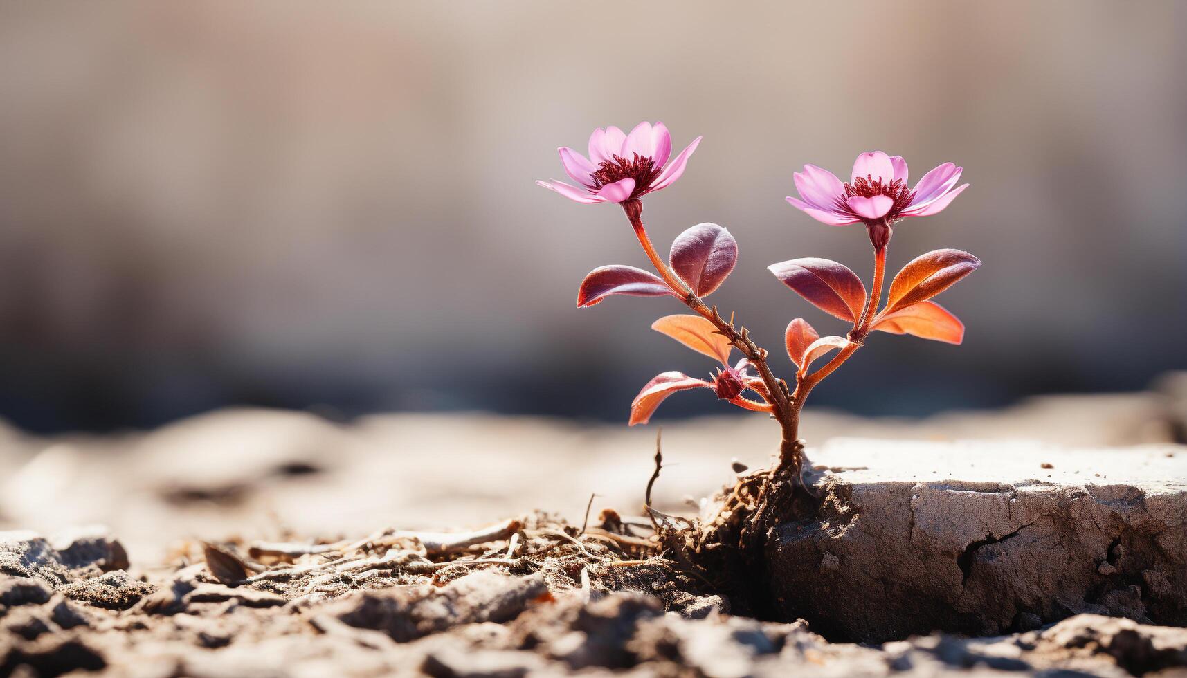 ai genererad friskhet av springtime små växt växer, symboliserar ny liv genererad förbi ai foto