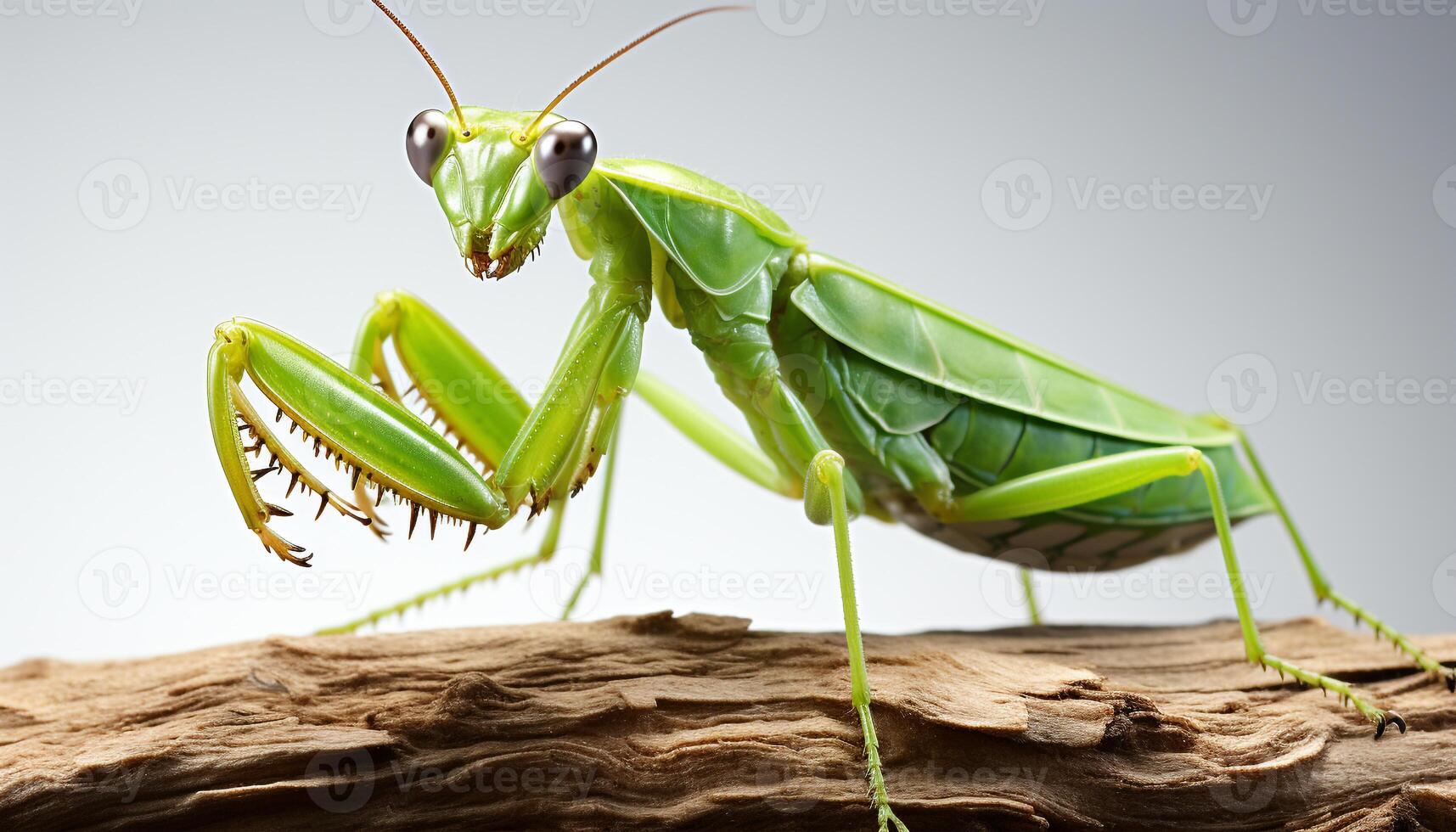 ai genererad stänga upp av en små grön insekt på en blad genererad förbi ai foto