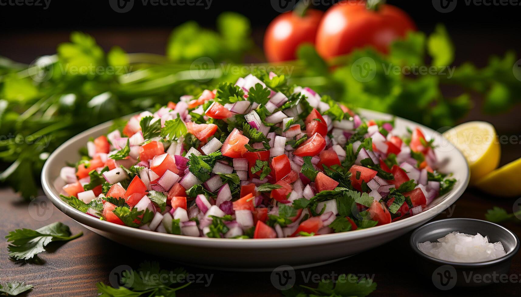 ai genererad friskhet av vegetarian sallad, friska äter med organisk Ingredienser genererad förbi ai foto