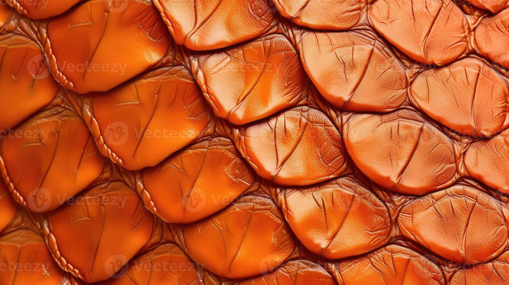 ai genererad vibrerande orange läder, texturerad med de exotisk charm av reptil- vågar, utstrålar raffinemang, ai genererad. foto