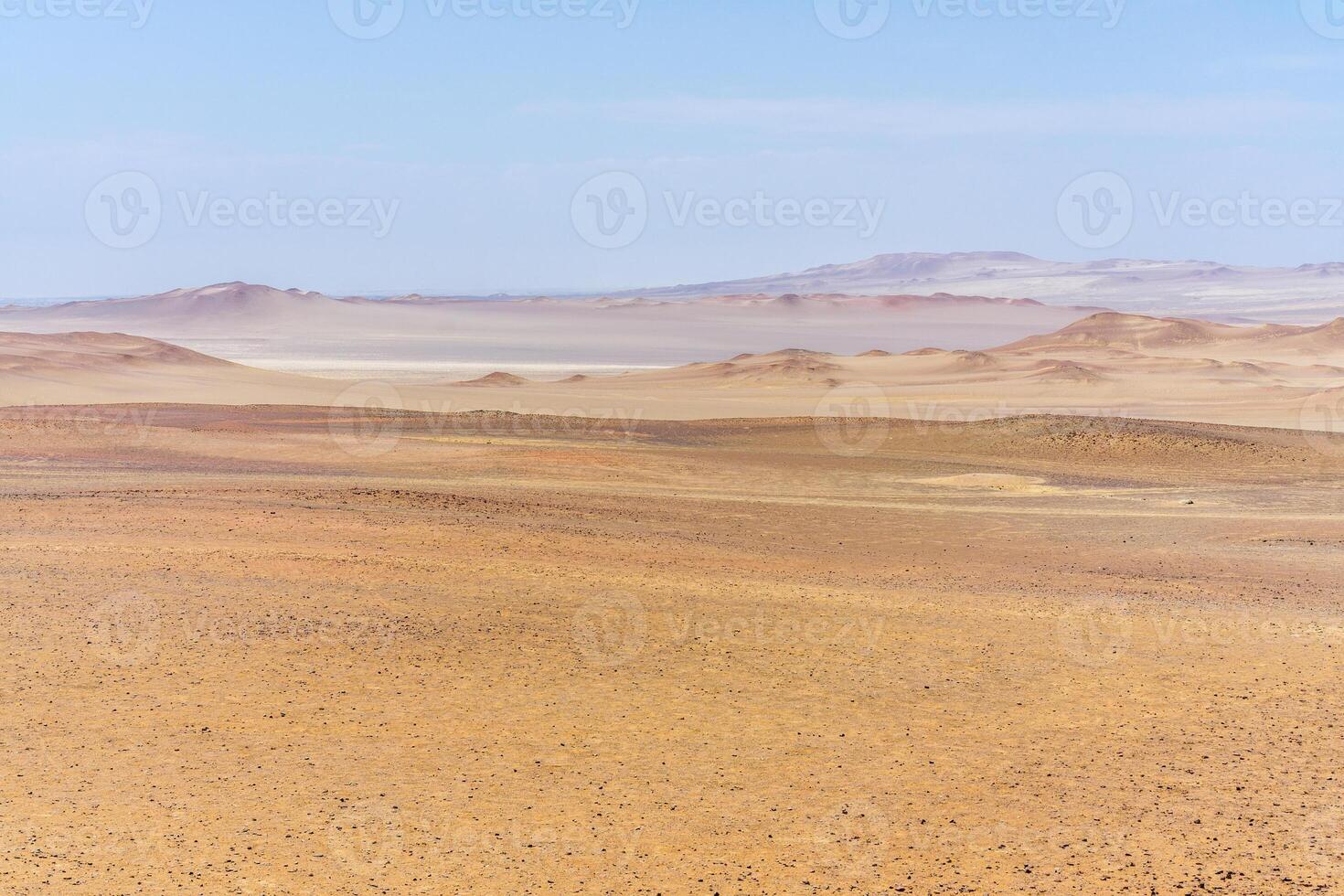 de fördärvar tycka om landskap av de reserva nacional de paracas nationell boka. ett av de torrast platser på jord med nästan Nej liv var de jord är 70 procent salt. foto