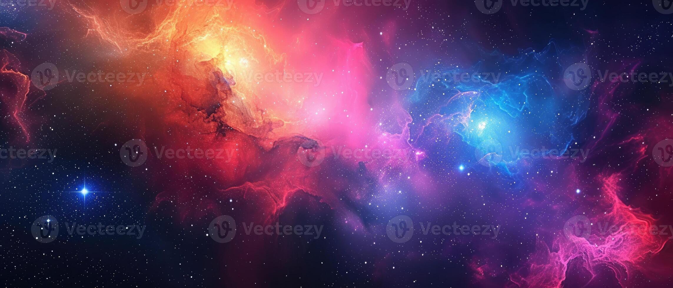 ai genererad dyka in i en färgrik Plats galax moln nebulosa. stary natt kosmos. ai genererad foto