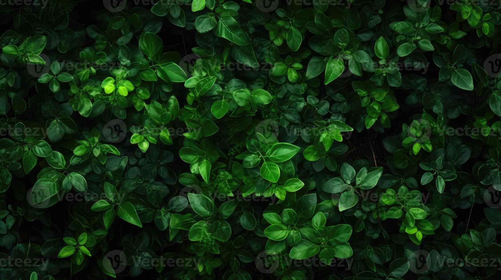 ai genererad frodig grön lövverk textur, fångande naturens invecklad mönster och vibrerande nyanser, ai genererad. foto
