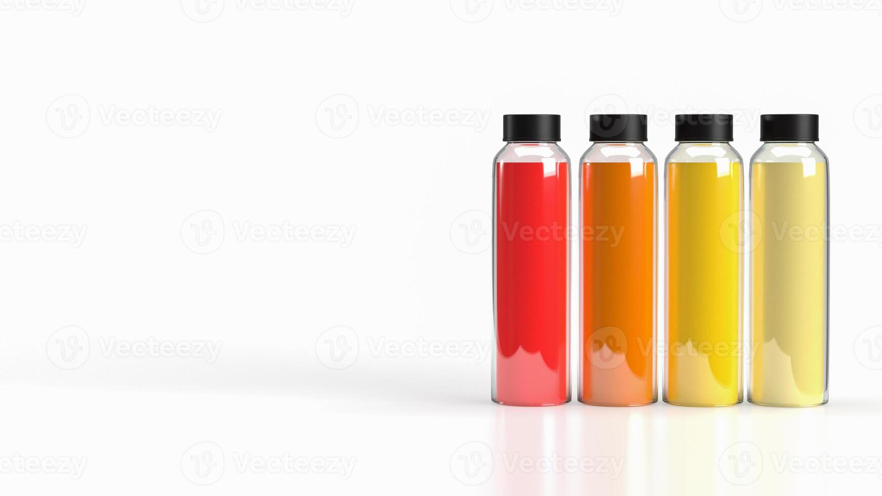 de juice i flaskor glas png för dryck begrepp 3d tolkning. foto