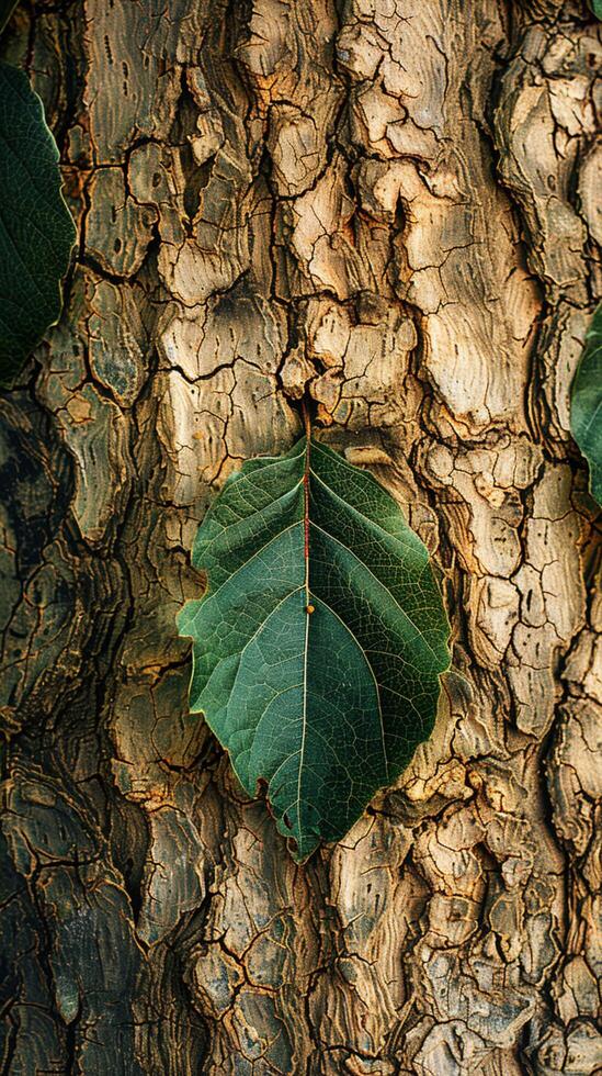 ai genererad närbild av mörk grön bon blad, detaljerad natur se från ovan vertikal mobil tapet foto