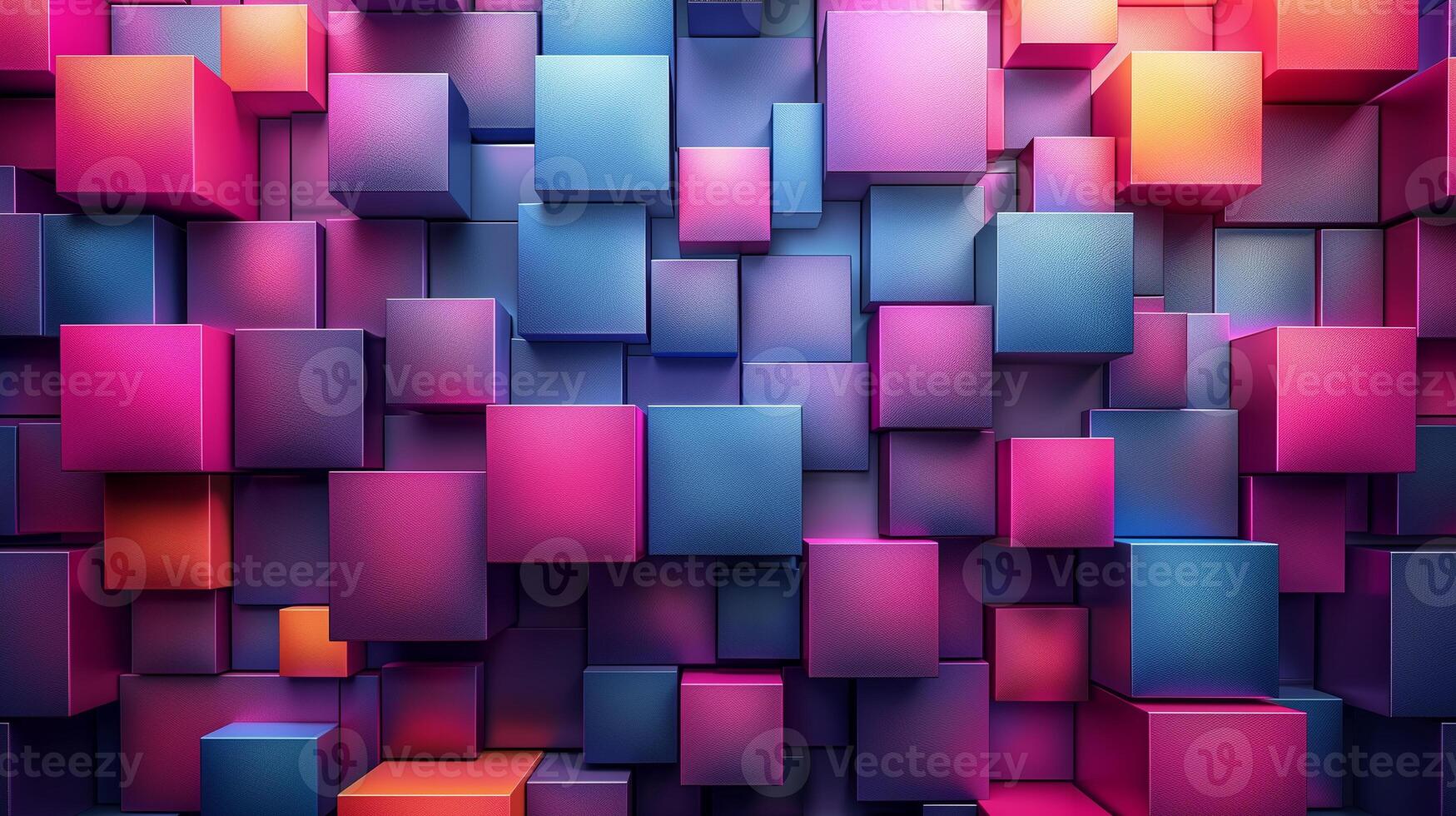 ai genererad abstrakt 3d kuber eller block färgrik bakgrund foto