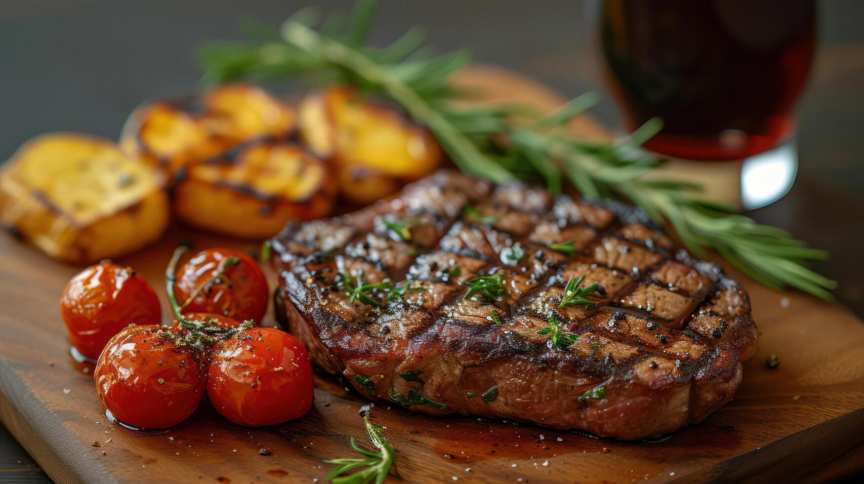 ai genererad utsökt nötkött biff i restaurang för middag foto