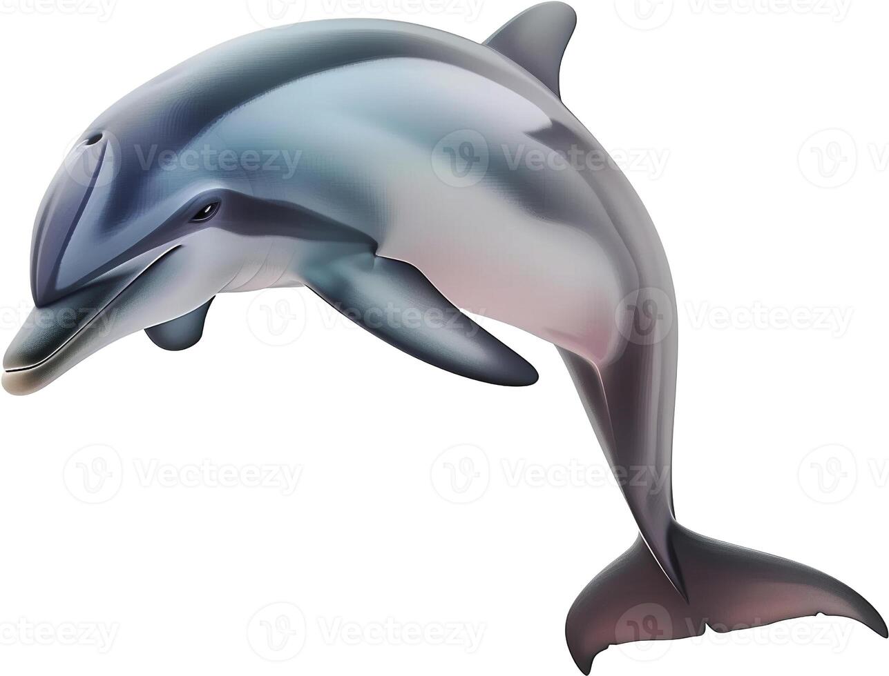 ai genererad delfin på vit isolerat bakgrund foto