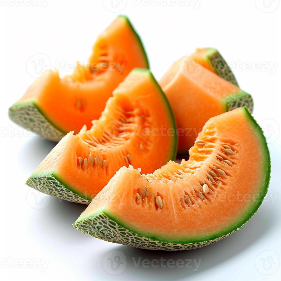 ai genererad mogen melon på en vit isolerat bakgrund - ai genererad bild foto