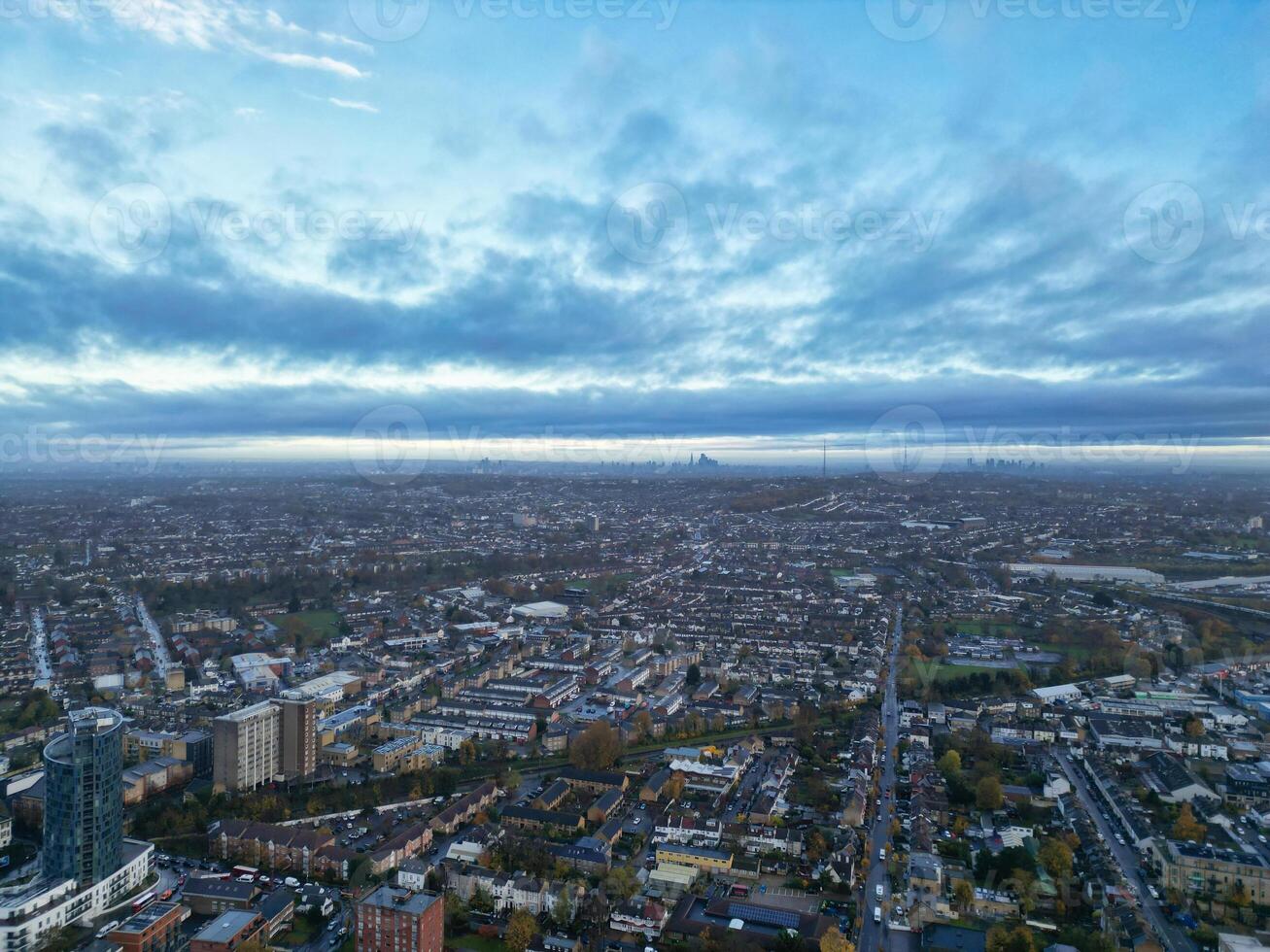 hög vinkel se av väst croydon London stad av England bra Storbritannien. november 20:e, 2023 foto