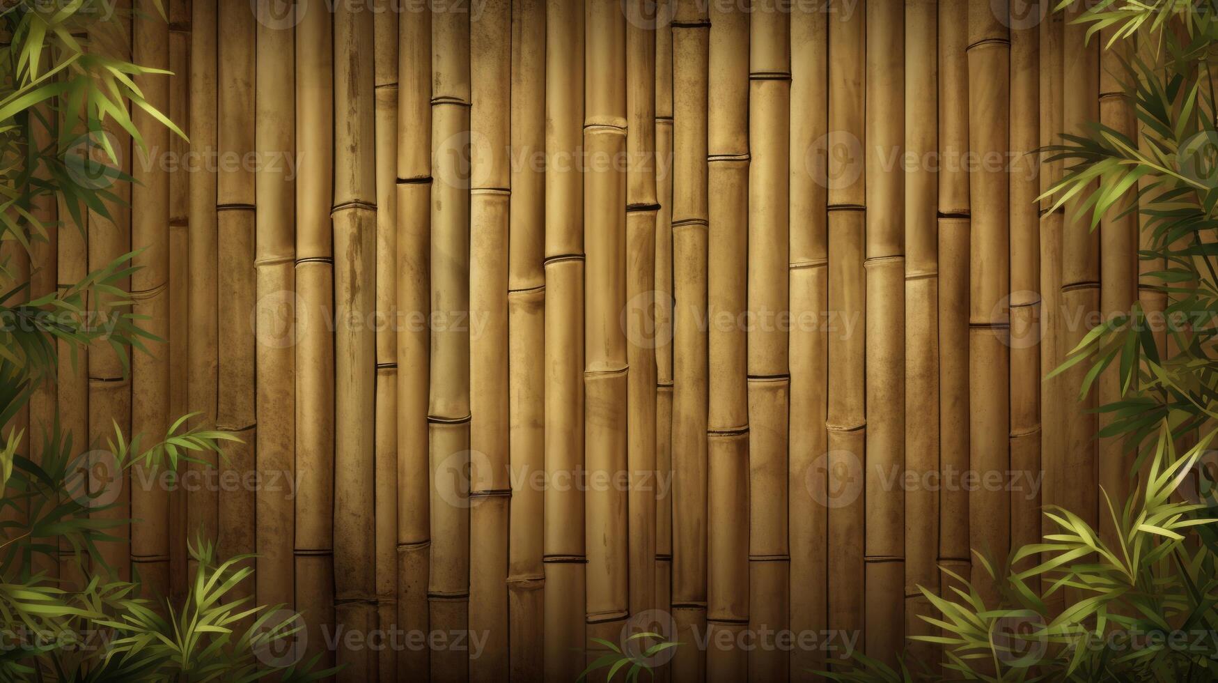 ai genererad bambu staket för trädgård dekoration. neuralt nätverk ai genererad foto