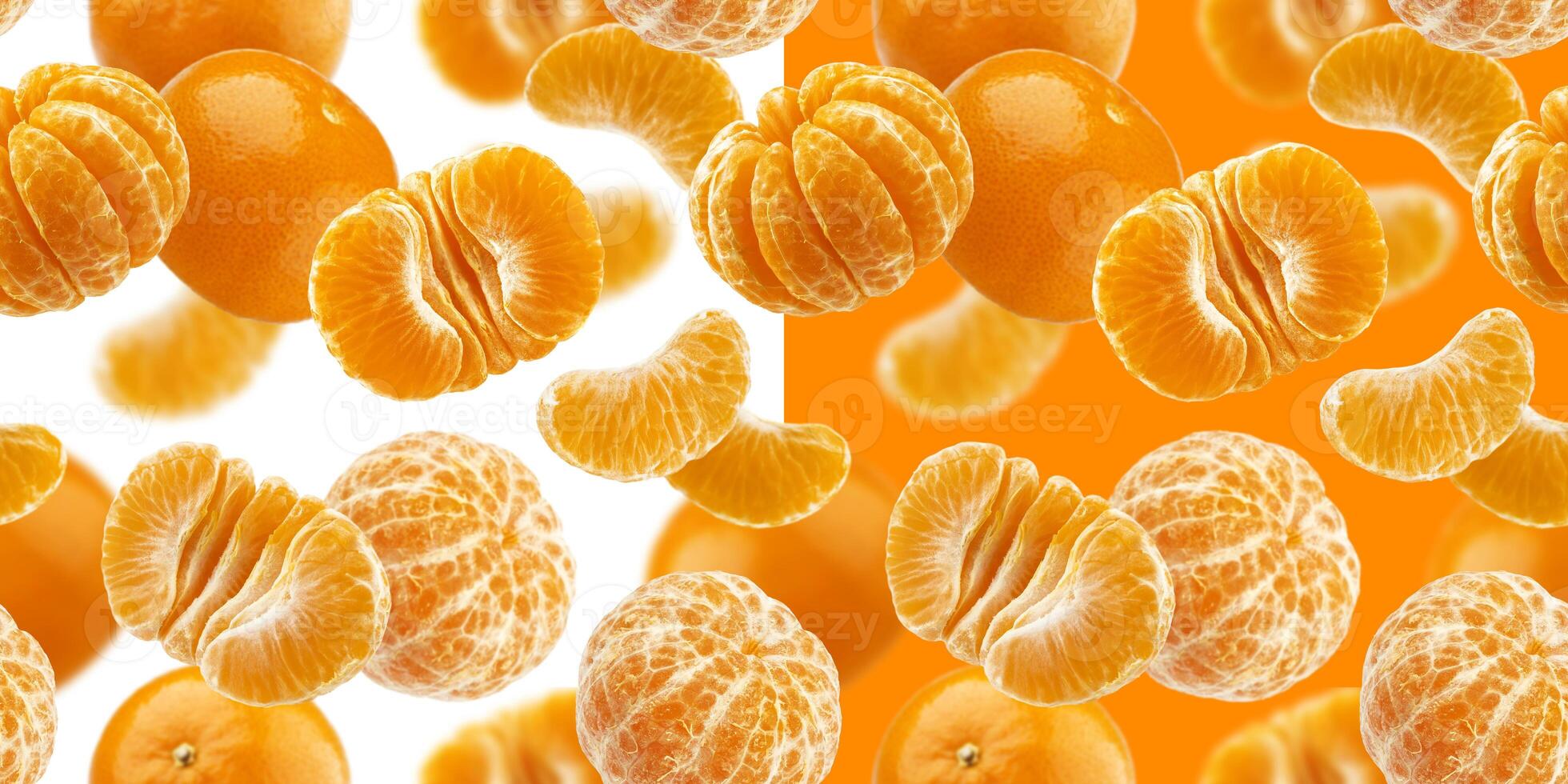 mandarine sömlös mönster, mandarin, clementine isolerat på vit bakgrund foto