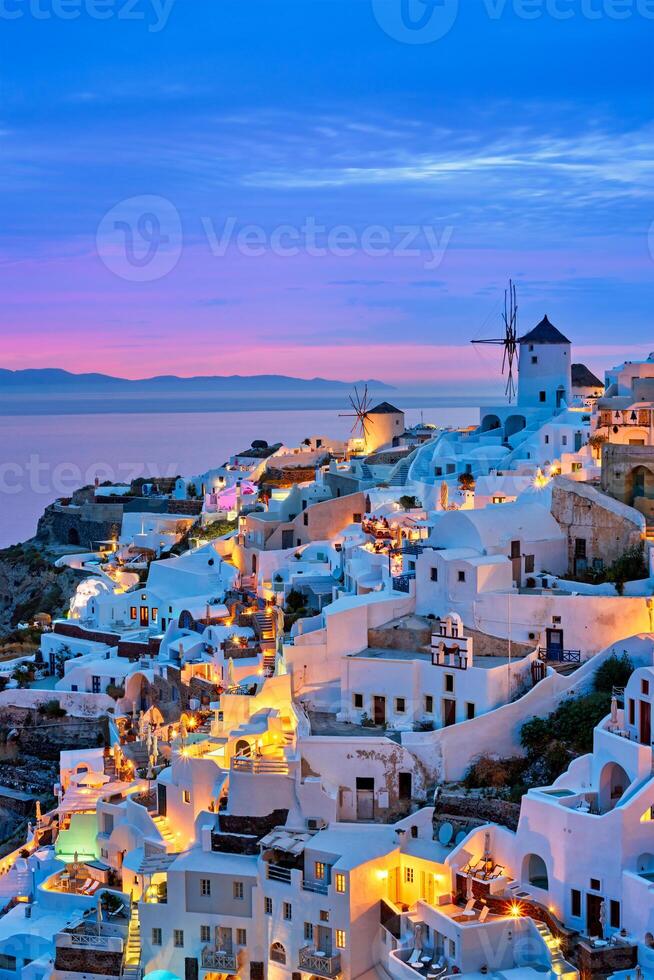 känd grekisk turist destination oia, grekland foto