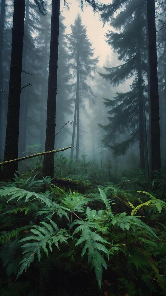 ai genererad naturlig bakgrund grön löv i en skog, tillväxt, vår och sommar foto