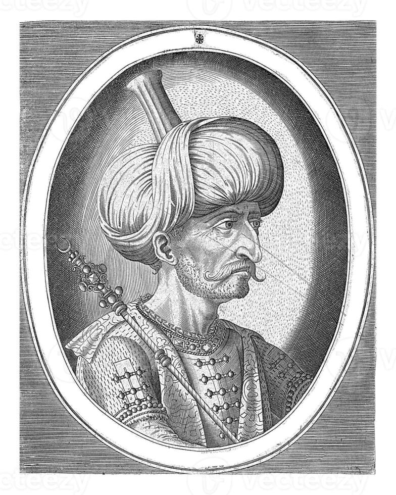 porträtt av suleyman jag de magnifik, pieter skåpbil der heyden, c. 1540 - 1566 foto