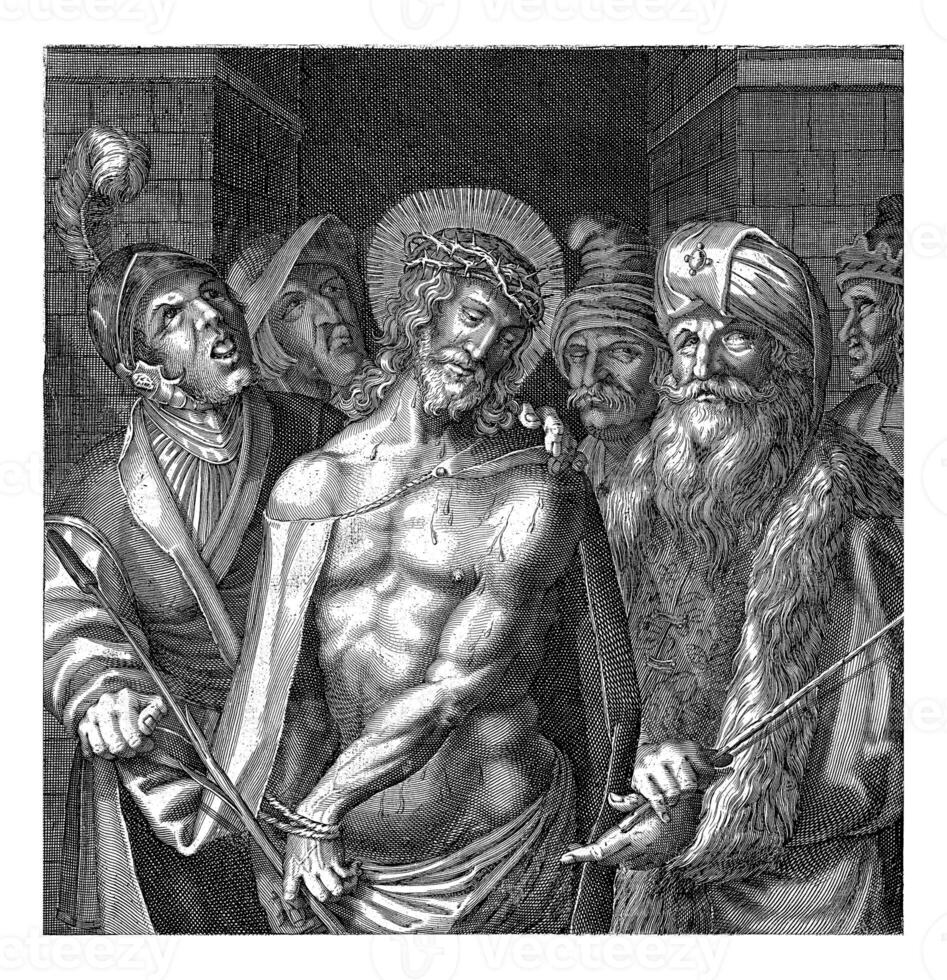 pilate som visar christ till de människor, balthasar caymox, c. 1591 - c. 1613 foto