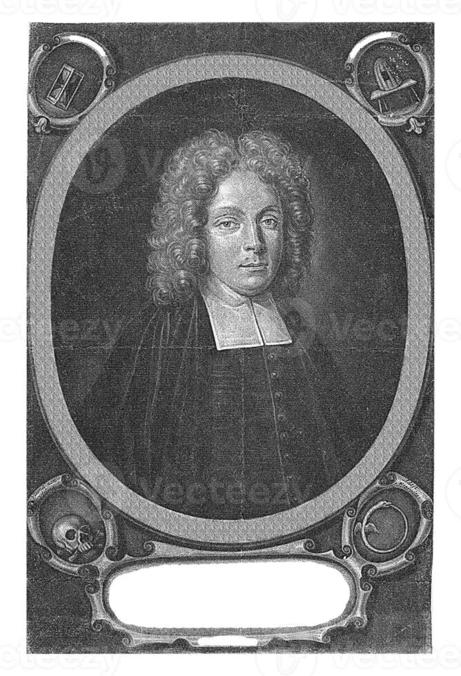 porträtt av conradus mel, Jacob gole, 1703 - 1724 foto