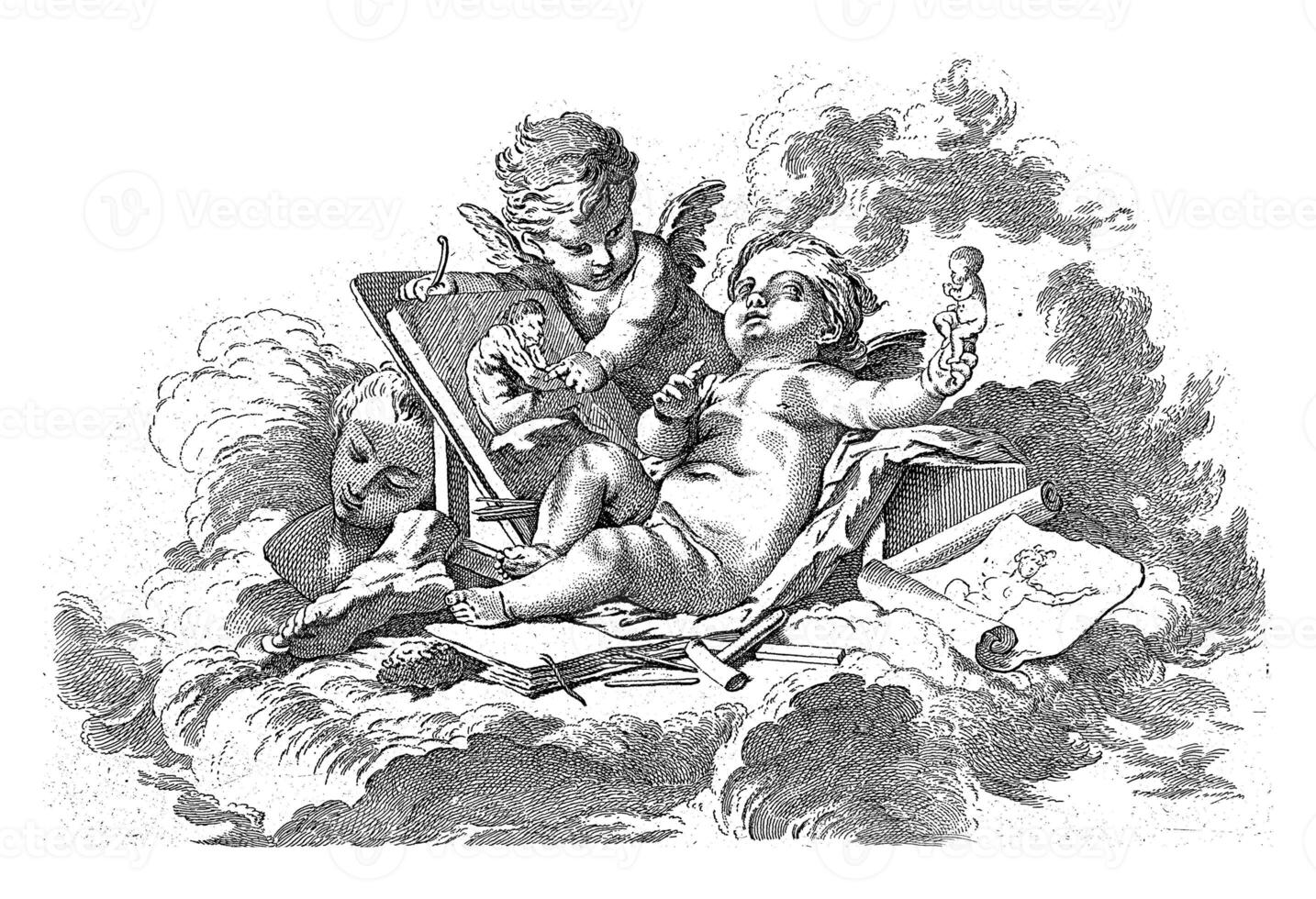 skulptur, georg leopold hertel, efter francois boucher, 1750 - 1778 foto