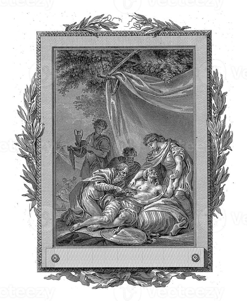 telemachus bryr sig för de sårad, jean-baptiste tilliard, efter charles Monnet, 1785 foto