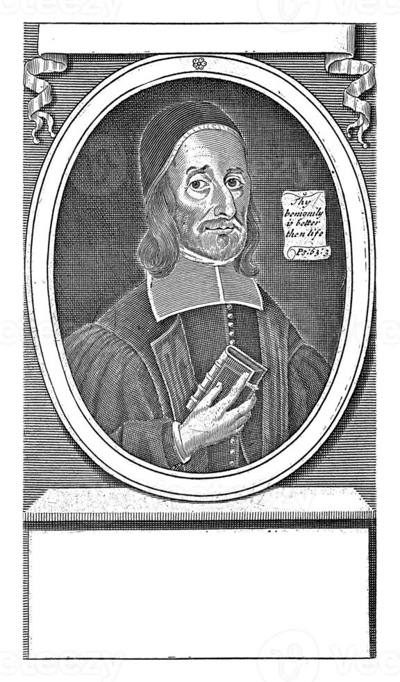 porträtt av richard Baxter, michiel skåpbil der gucht, 1670 - 1725 foto