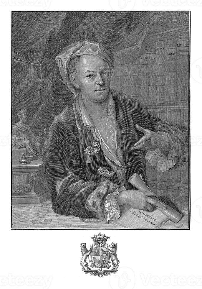 porträtt av daniel de superville, kristen Friedrich fritzsch, 1744 foto