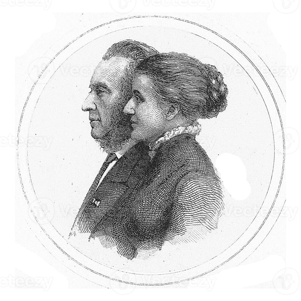 porträtt av josephus albertus och catharina alberdingk thijm, petrus johannes arendzen, 1870 - 1906 foto