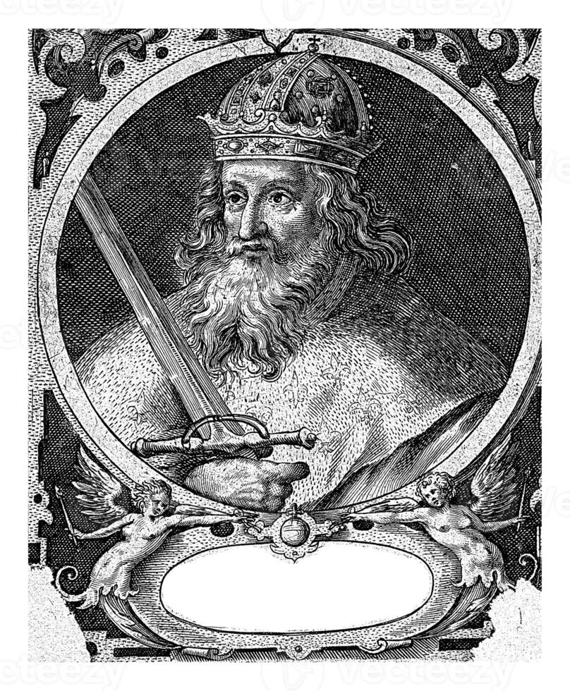 charlemagne som ett av de nio hjältar, knaprig skåpbil de passe jag, 1574 - 1637 foto