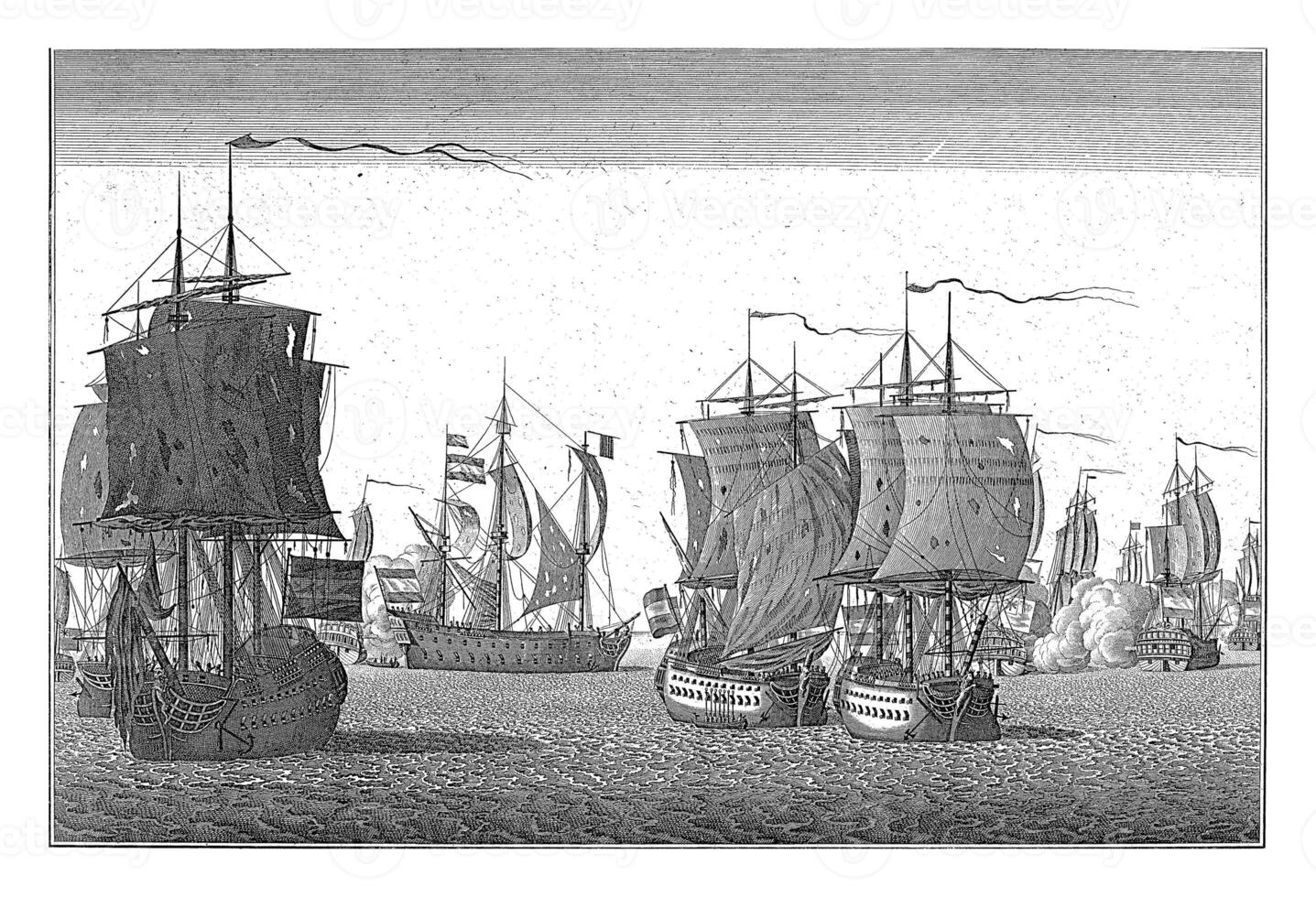slutet av de sjö- slåss på förföljare Bank, 1781 foto