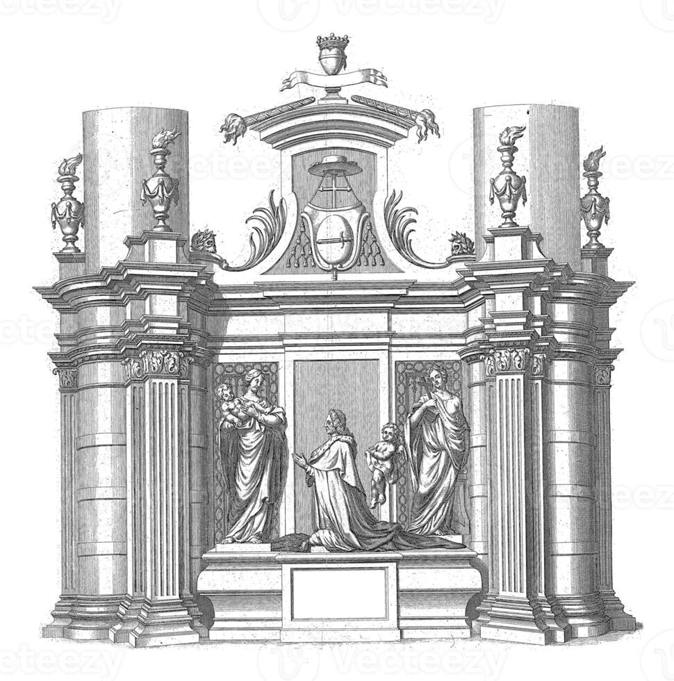 grav för humbert-guillaume de precipiano, ärkebiskop av mechelen, David kostar, i eller efter 1711 foto