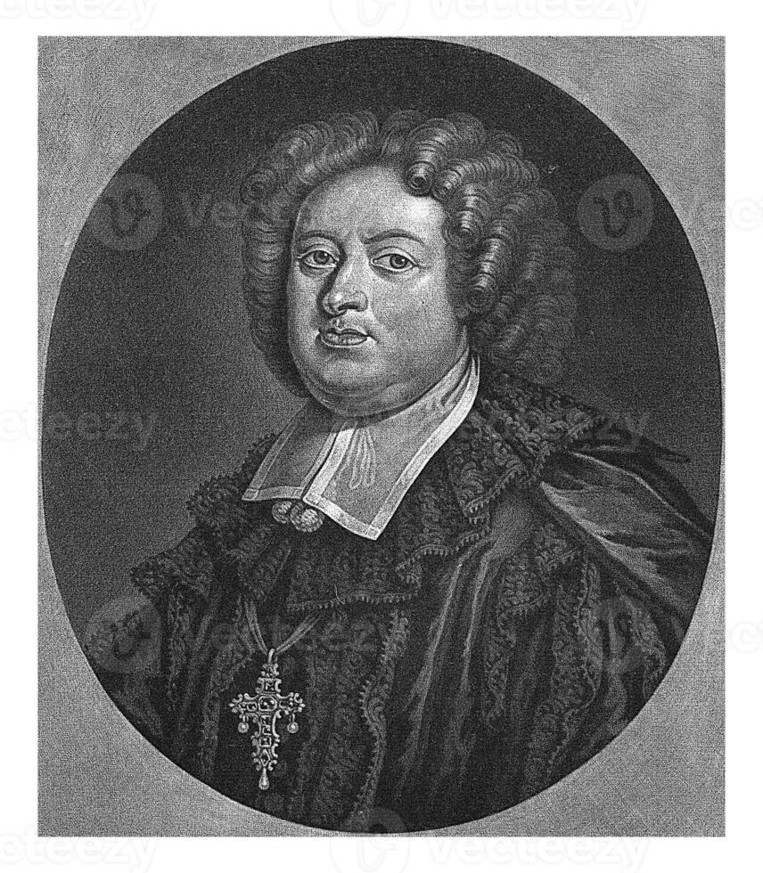 porträtt av lothar franz, räkna av schonborn, väljare och ärkebiskop av mainz, pieter schenk jag, 1670 - 1713 foto