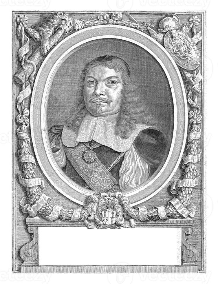porträtt av johann adolph kielmann von kielmannsegg, richard collin, efter hubert quellinus, c. 1670 - c. 1694 foto