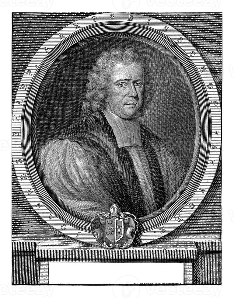 porträtt av john skarp, kristen Friedrich fritzsch, 1745 - 1765 foto