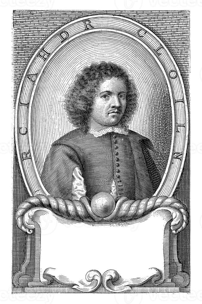 porträtt av richard collin, petrus clouwet, 1639 - 1670 foto