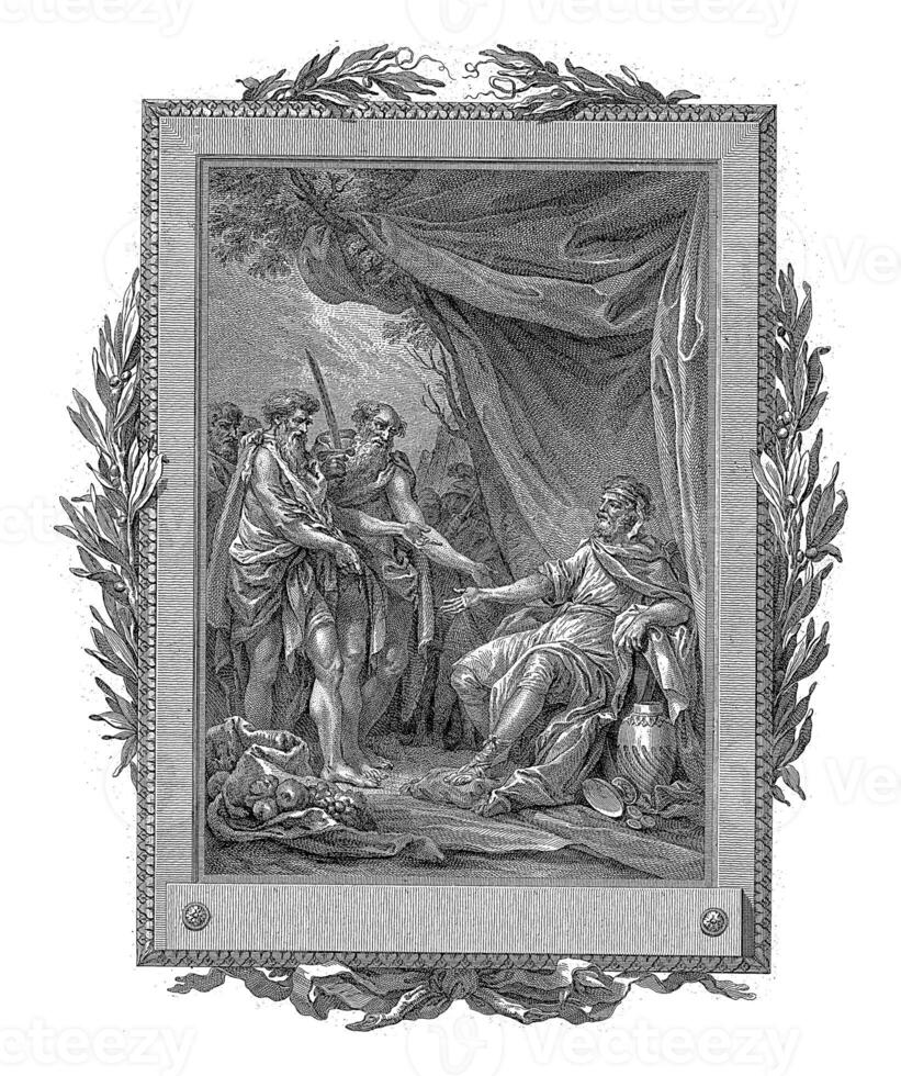 idomeneus är erbjuds krig och fred, jean-baptiste tilliard, efter charles Monnet, 1785 foto