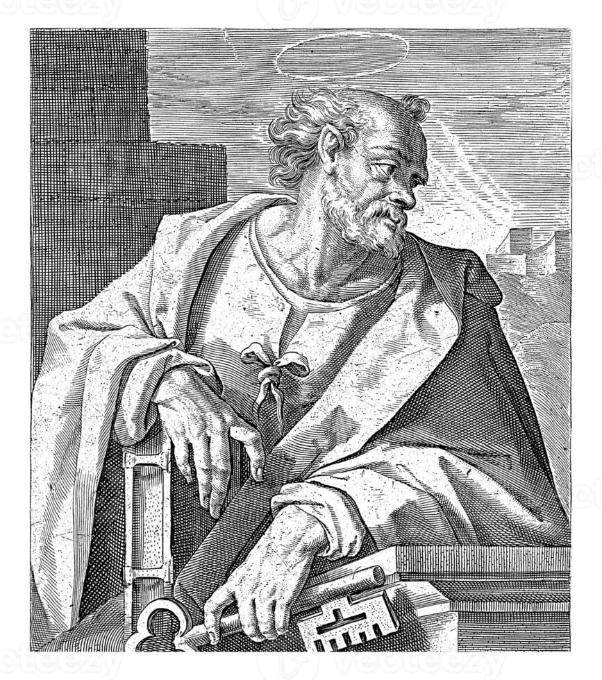 apostel petrus, knaprig skåpbil de passe jag, efter joos skåpbil winghe, 1594 foto