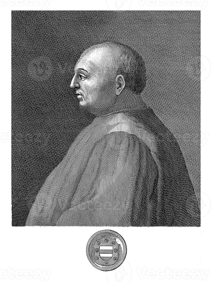 porträtt av francesco accolti, francesco allegrini, efter santi cardini, 1766 foto