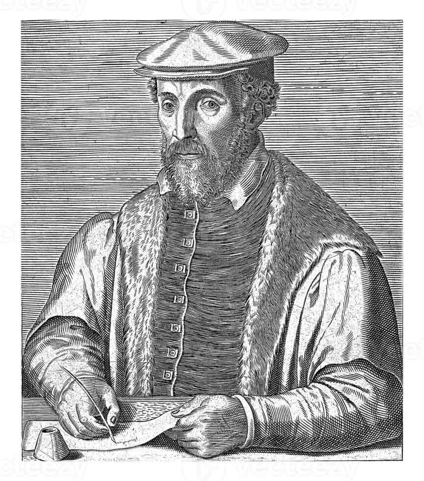 porträtt av gilbert fusch, philips galla, 1608 foto