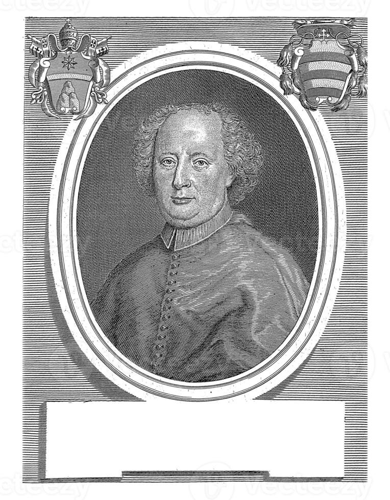 porträtt av kardinal giambattista patrizi, girolamo rossi ii, efter pietro nelli, 1715 - 1762 foto
