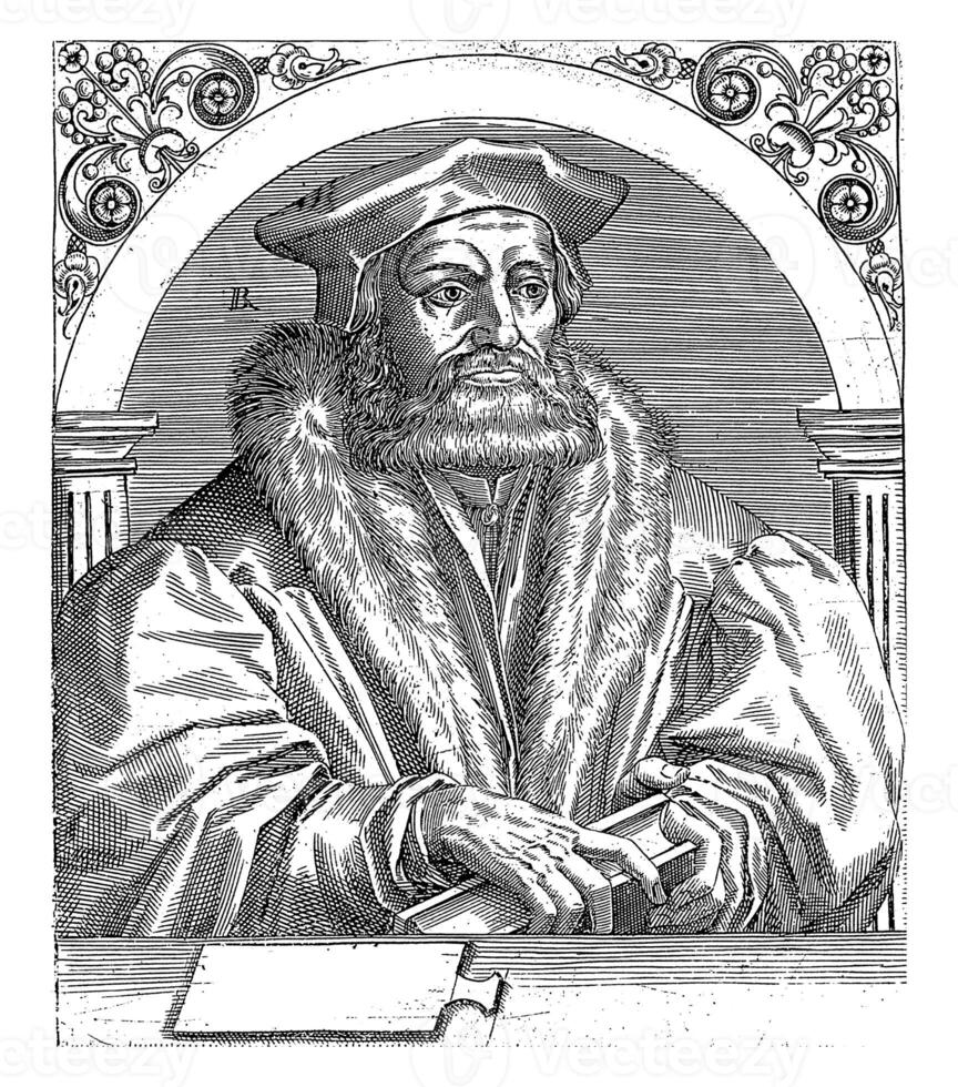 porträtt av wolfgang musculus, Robert boissard, 1597 - 1599 foto