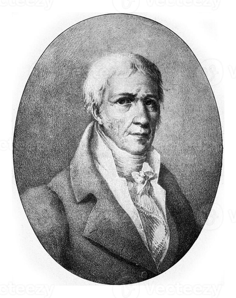 jean-baptiste lamarck, årgång gravyr. foto