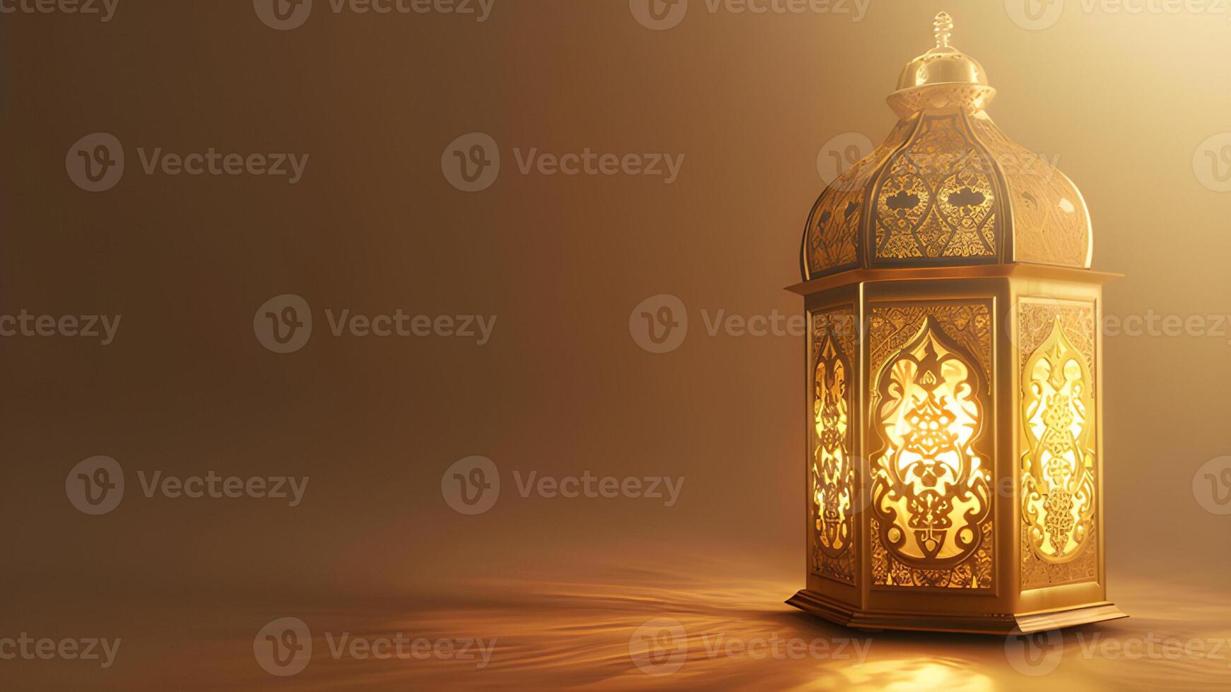 ai genererad islamic ramadan kareem bakgrund med kopia Plats område. arabicum lykta foto