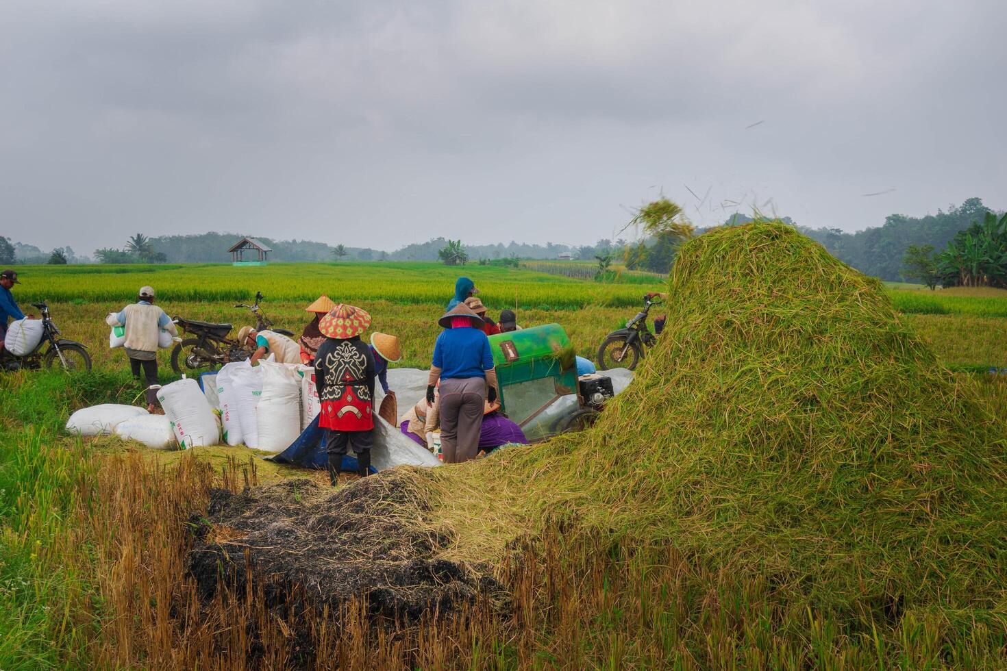 de skönhet av de morgon- panorama med soluppgång i indonesien by foto