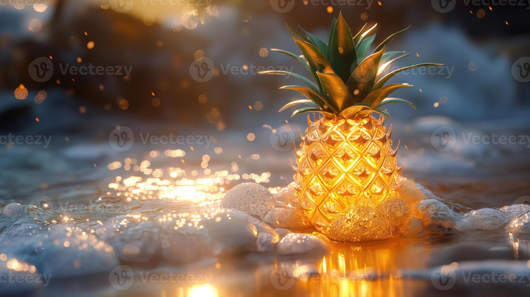 ai genererad ett konstnärlig tolkning av en ananas tillverkad helt från ruter foto