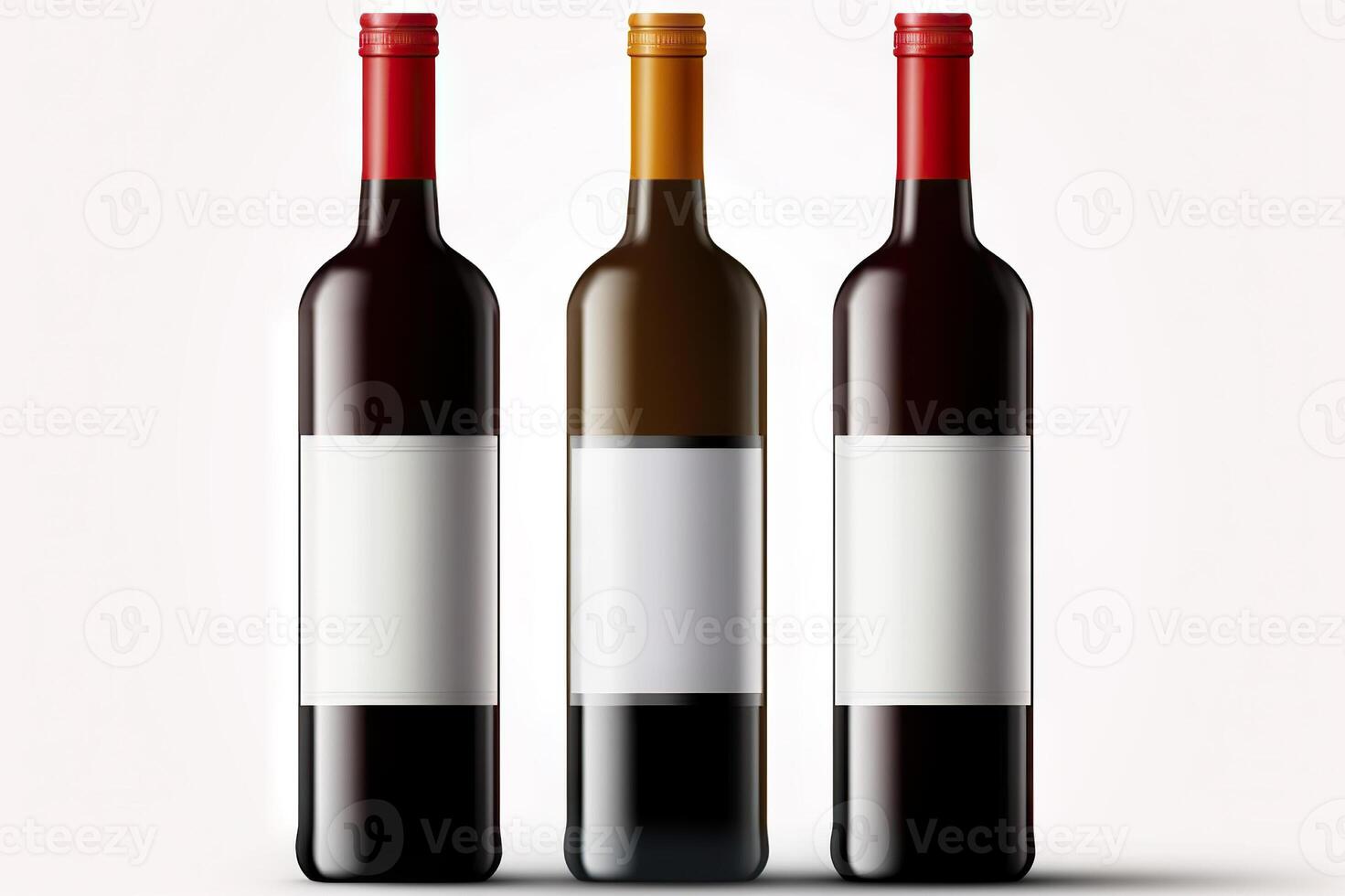 ai genererad attrapp vin flaska vektor design på vit bakgrund för din branding och reklam behov. skapas med generativ ai foto