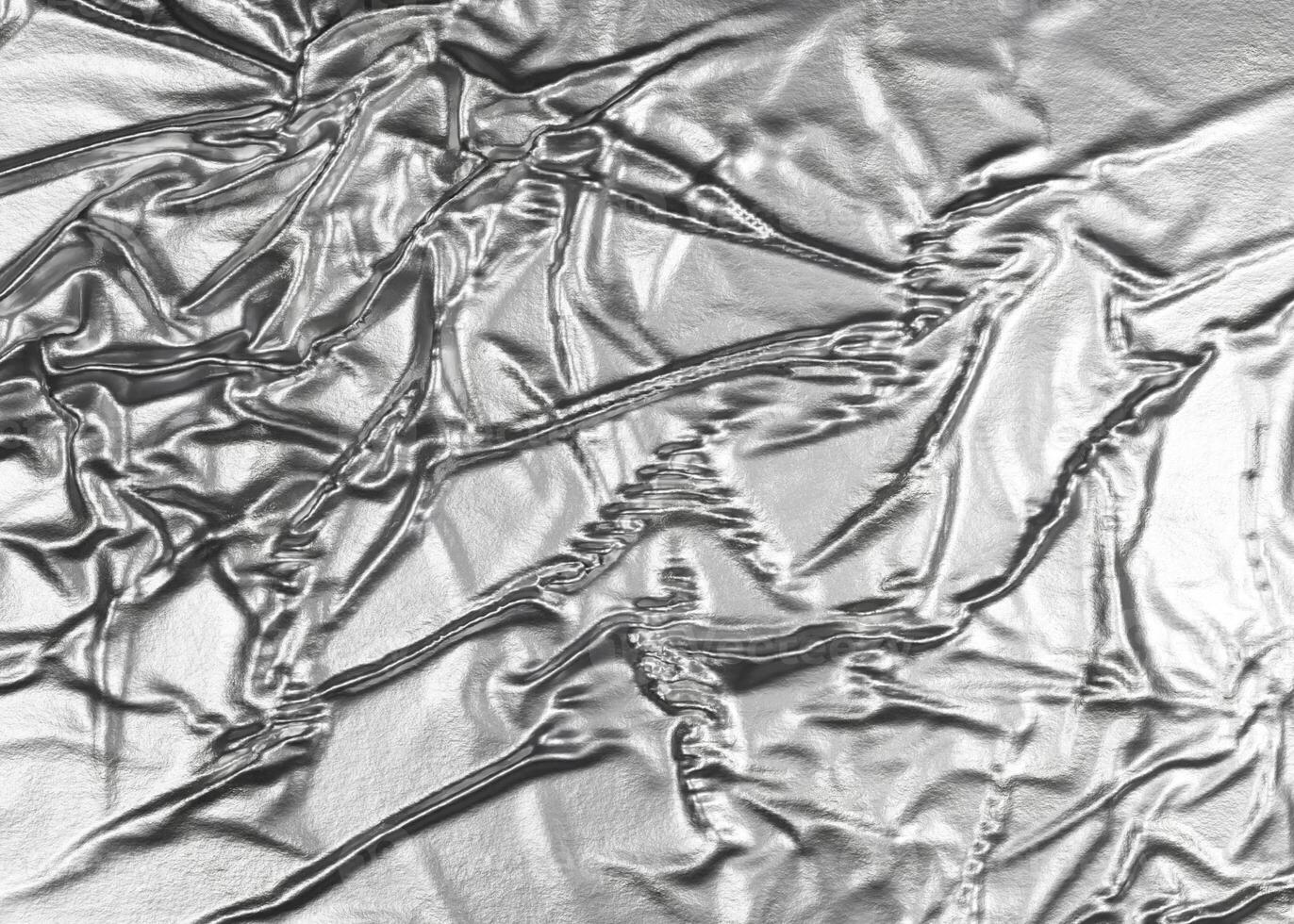 skrynkliga vit aluminium folie bakgrund foto