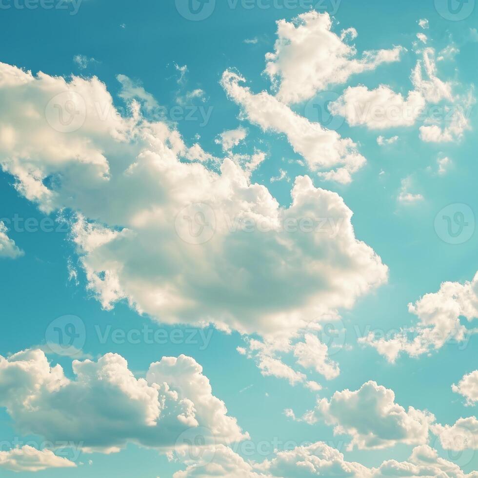 ai genererad skön moln fladdra i blå himmel foto