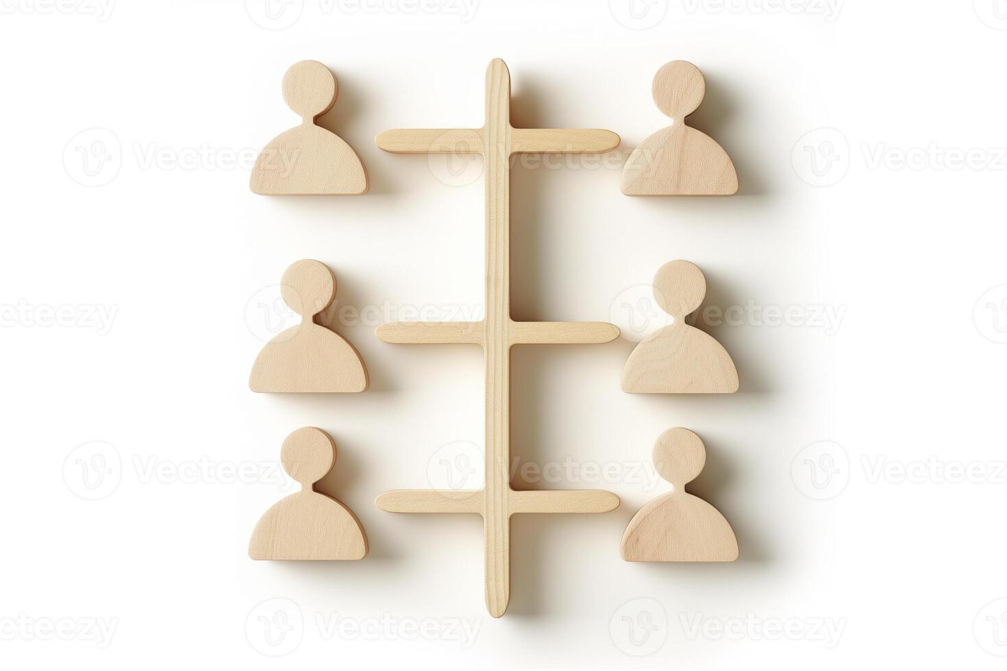 ai genererad trä- styrelse strategi olika grupp av människor organisation Diagram på en vit bakgrund foto