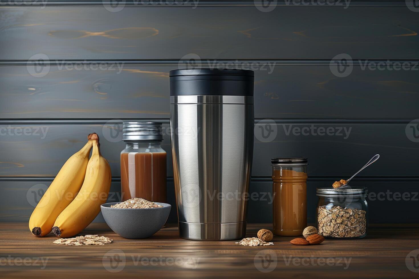 ai genererad en protein skaka fylld med en smoothie professionell reklam mat fotografi foto