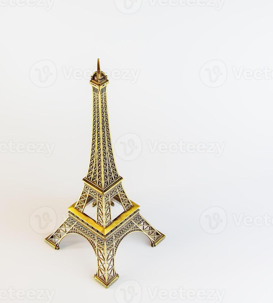 souvenir eiffel torn på en vit bakgrund. foto