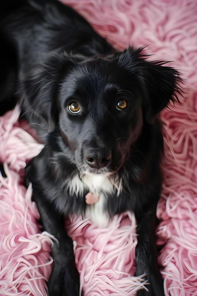 ai genererad söt hund i en enkel och skön baner foto